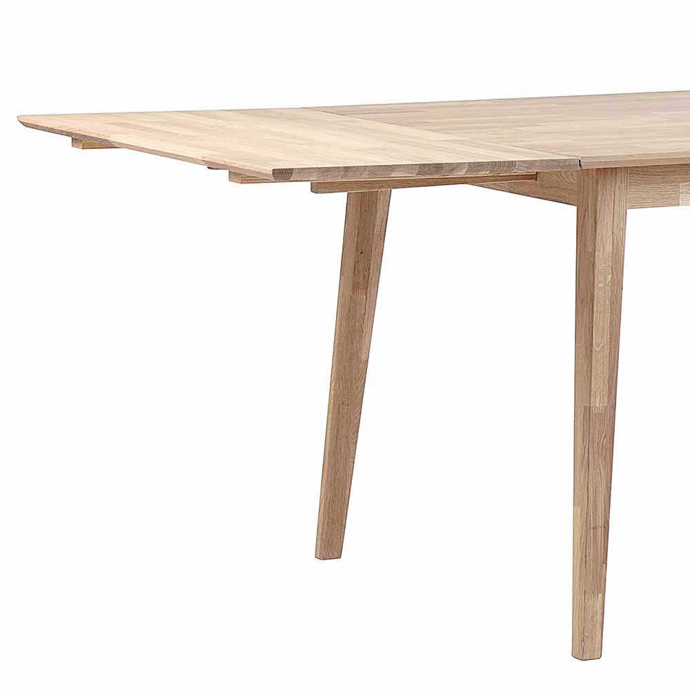White Wash Holztisch & schwarze Stühle - Pessoa (fünfteilig)