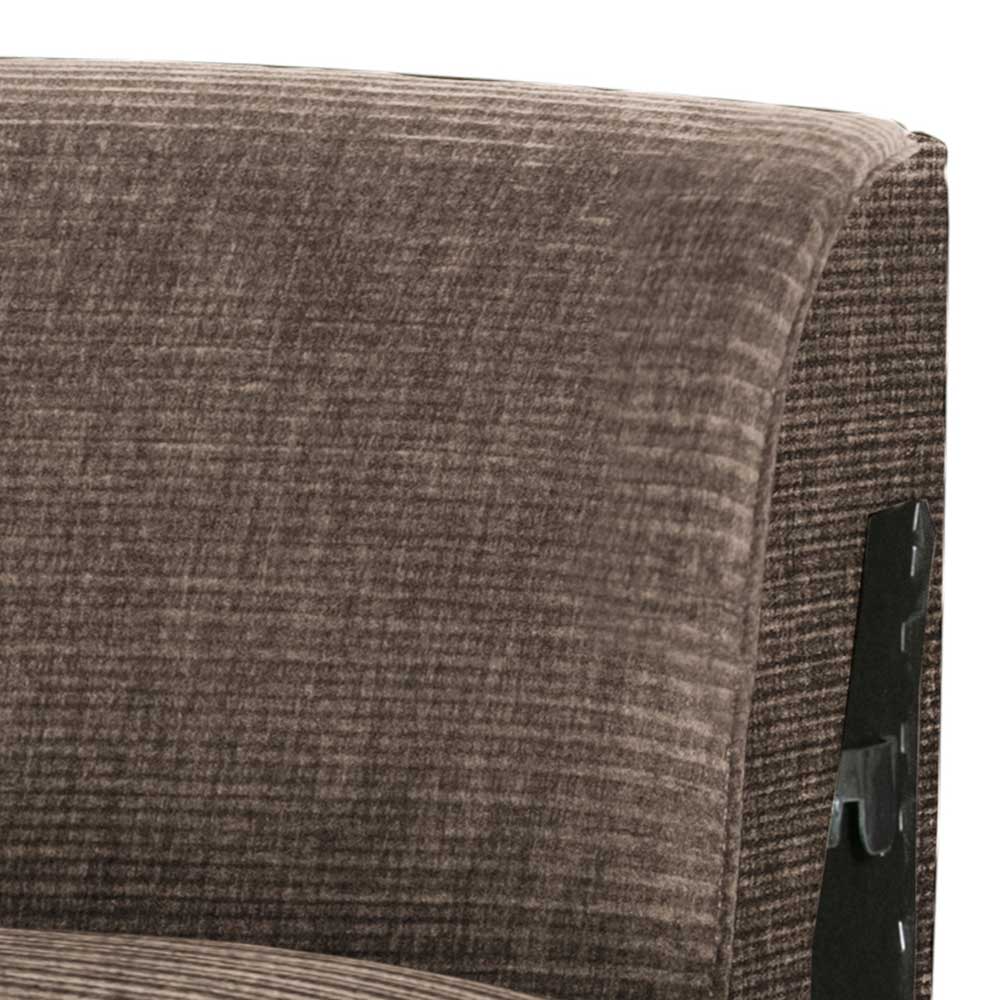 Rückenlehne des taupefarbenen Federkern Sofa-Elements mit Breitcord-Struktur – Rusaly