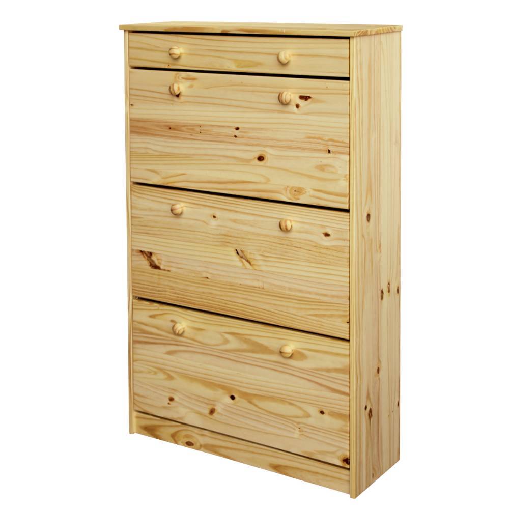 Schuhklappenschrank aus Kiefer Massivholz - Ekorena