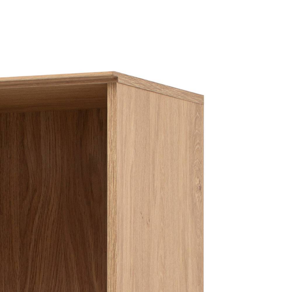 Obere Ecke des Vitrinenkorpus in Eiche Stone Holzoptik mit sauberer Verarbeitung – Jaskin