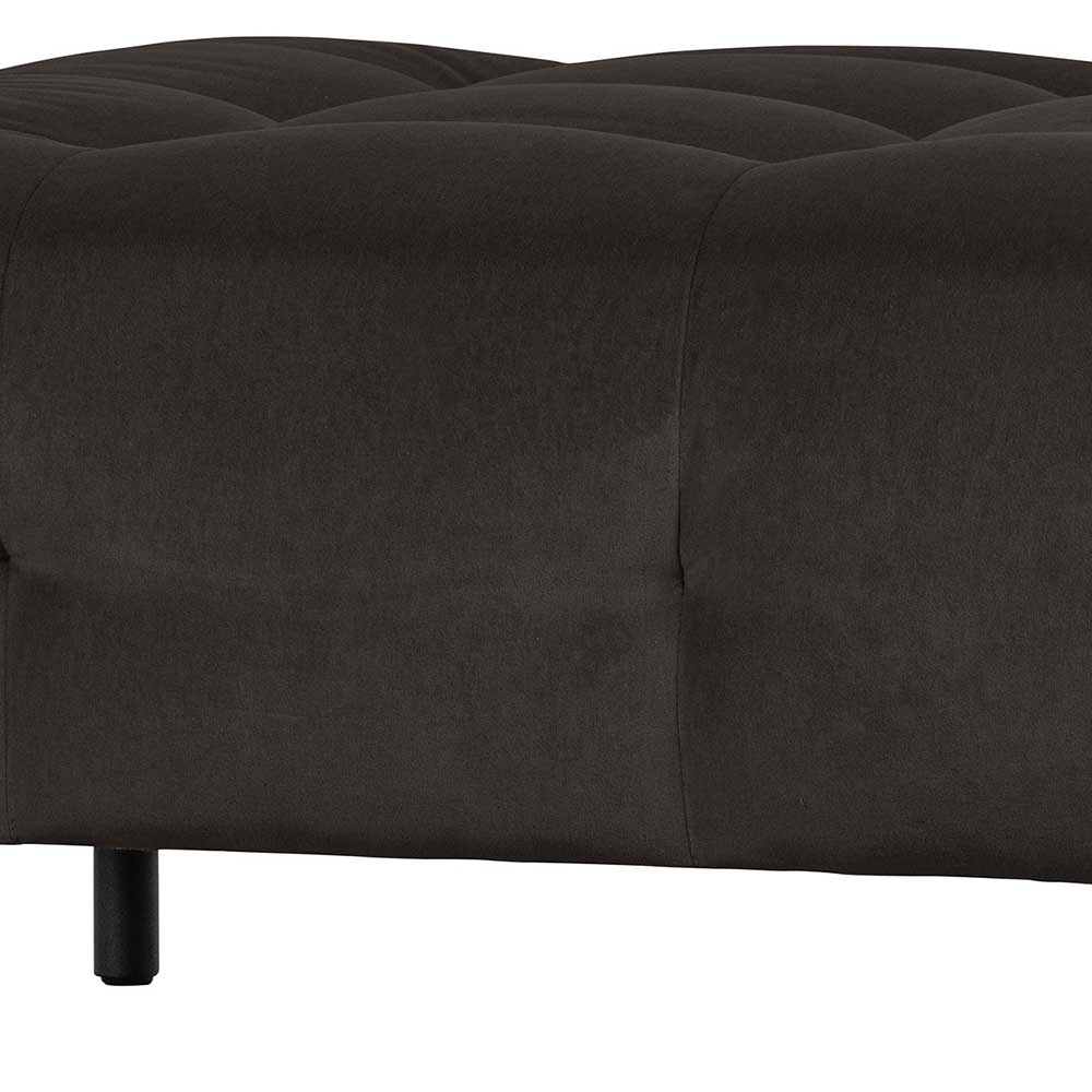 90x45x90 Samt Sitzhocker in Graubraun - Centur