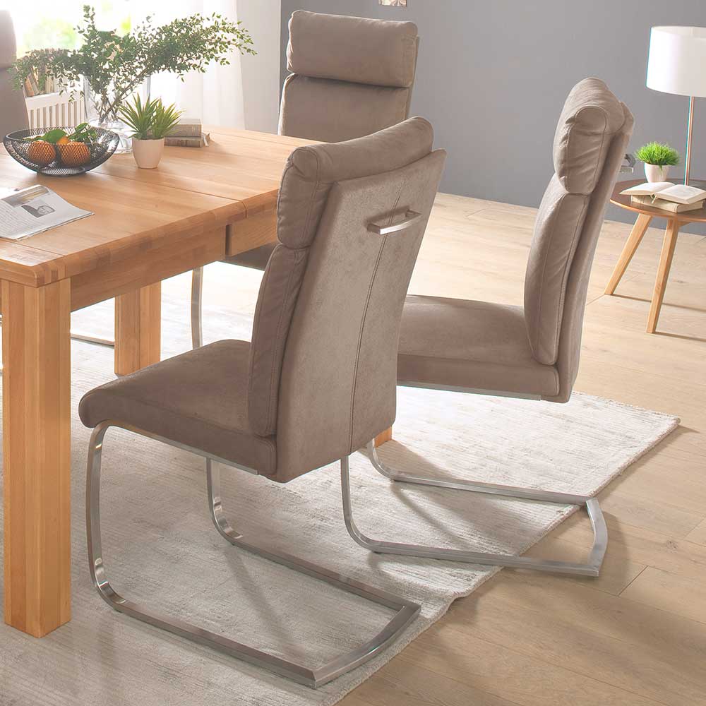 Design Freischwinger Ardin in Beige (2er Set)