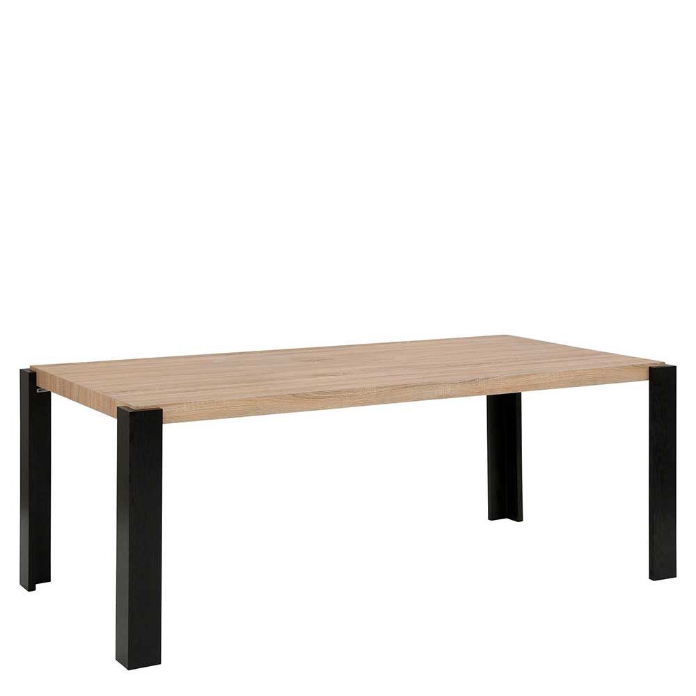 Esszimmer Tisch in Holzoptik Eiche & Schwarz - Cigano
