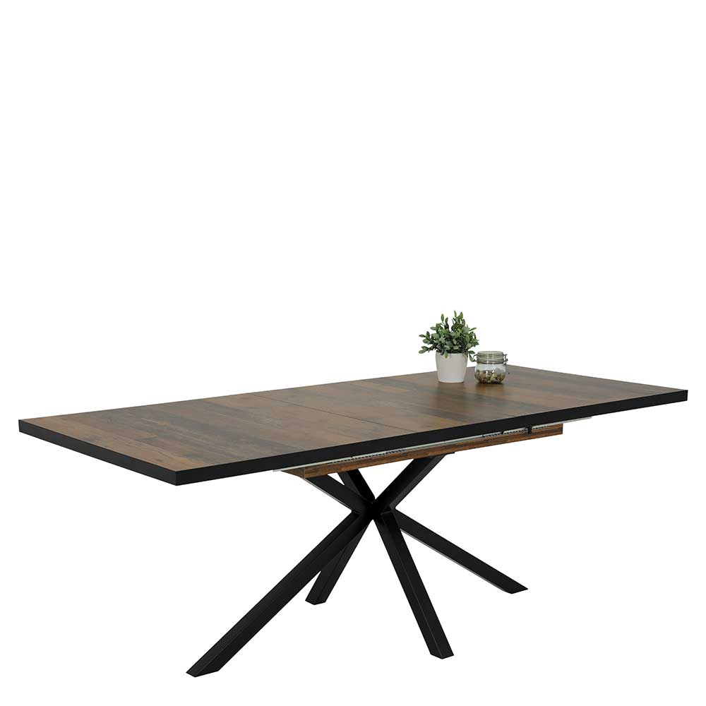 Design Ausziehtisch in Antik Holz Dekor - Uladan