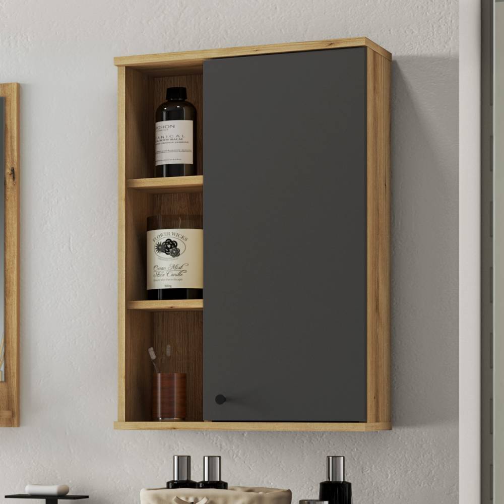 Kompletteinrichtung Badezimmer in Grau - Niniana (fünfteilig)