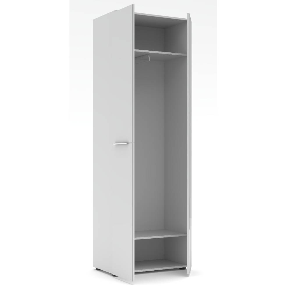 65cm breiter Garderobenschrank in Weiß - Romina