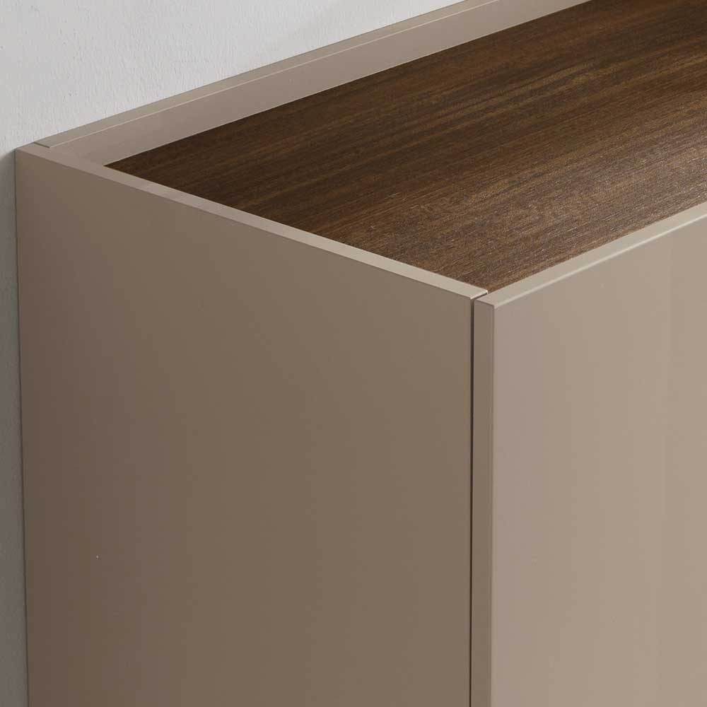 3-türiges Sidebodard in Taupe und Teak - Cadiz