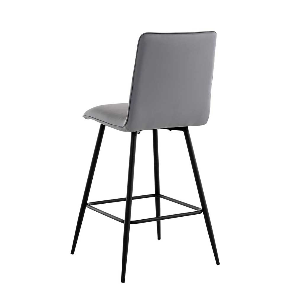 Kunstleder Barstühle in Grau - Eleganto (2er Set)