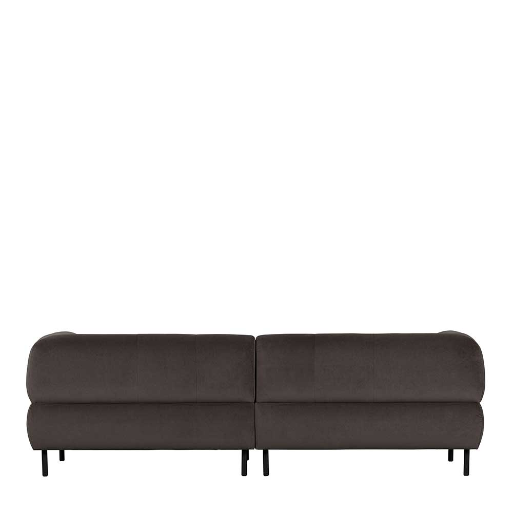 245x75x90 Samtsofa in Graubraun - Lady