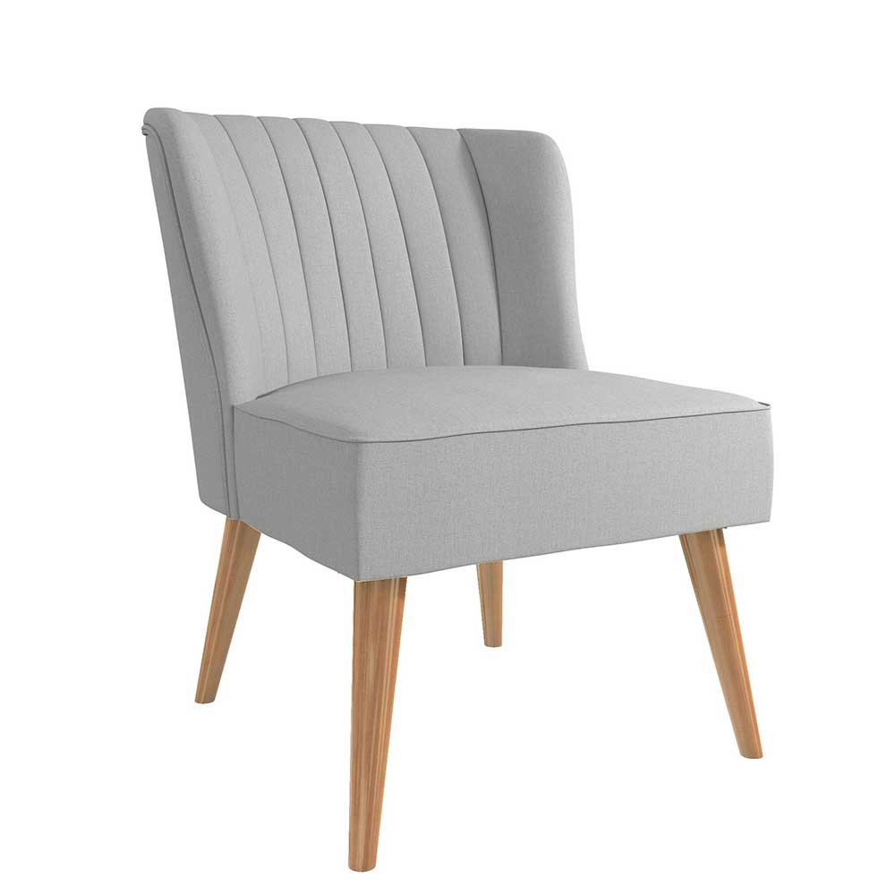 Mid Century Sessel in Hellgrau & Natur - Haigon