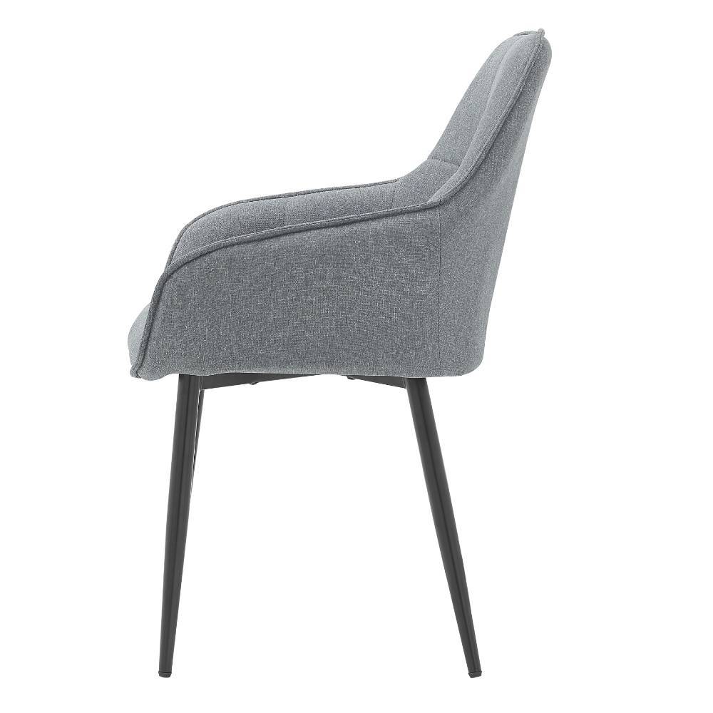 Modernes Esszimmerstuhl Design in Grau und Schwarz mit Armlehnen seitlich – Egona