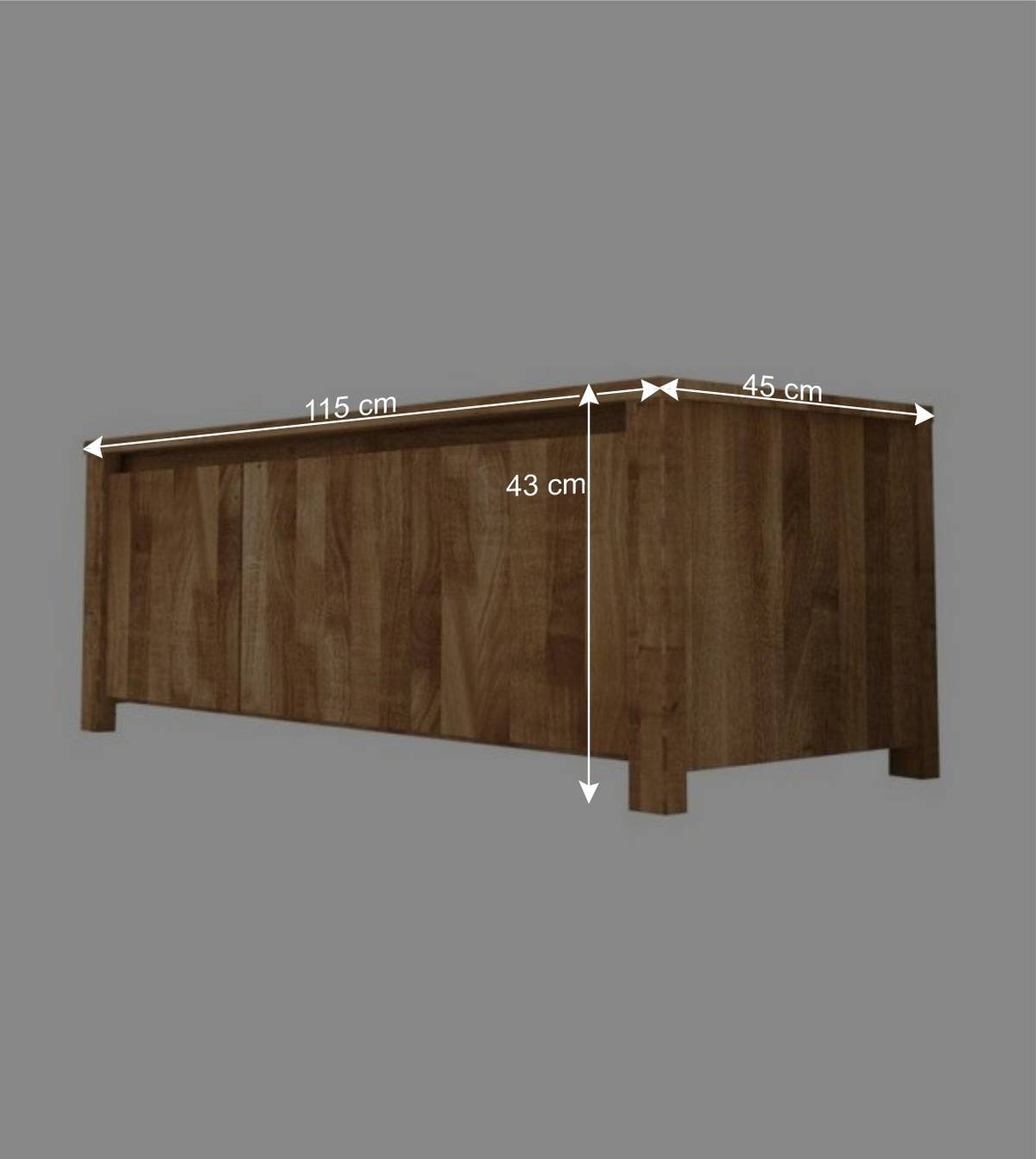 TV Lowboard Nadalia aus Wildeiche Massivholz