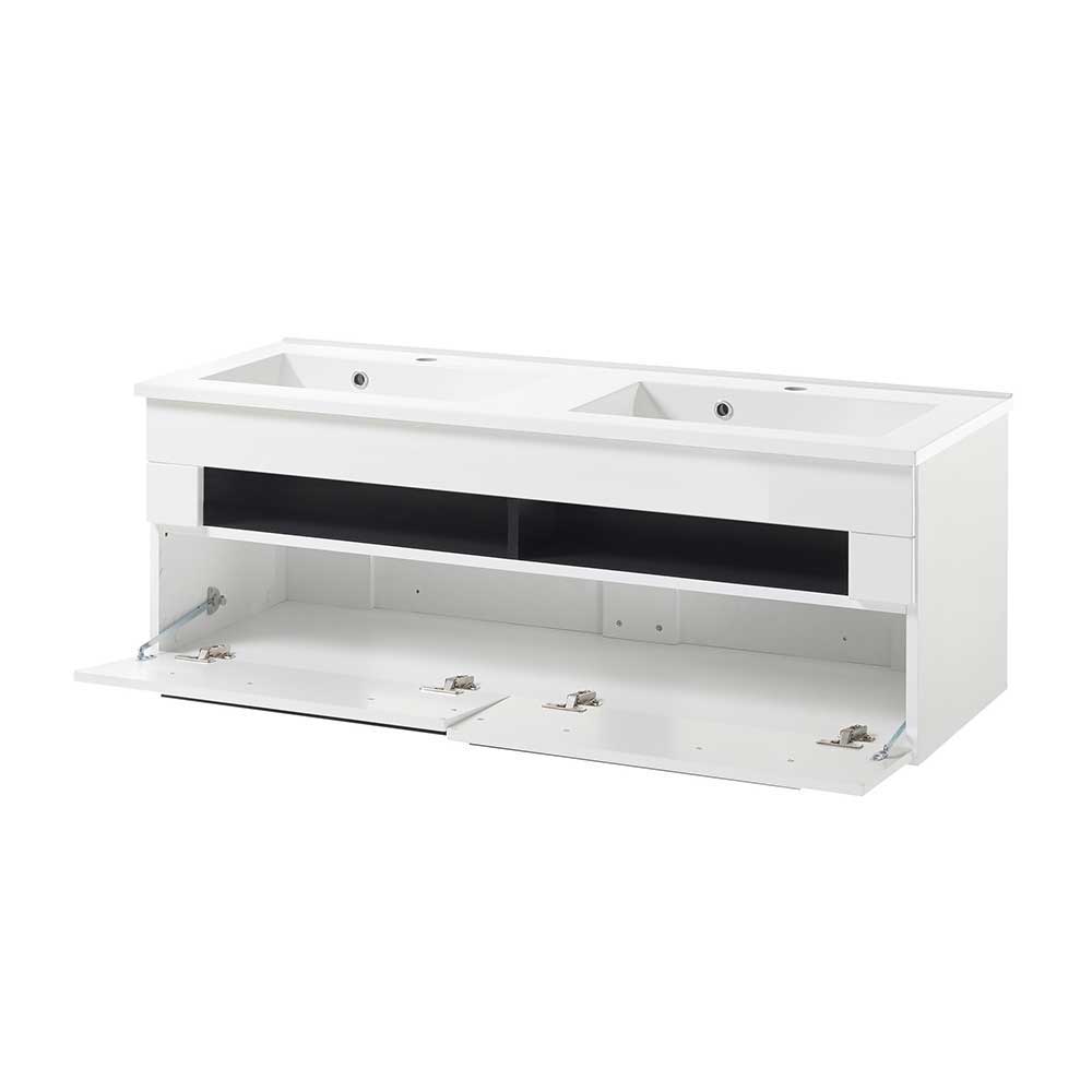 Design Badeinrichtung in Weiß - Ingmesan (dreiteilig)