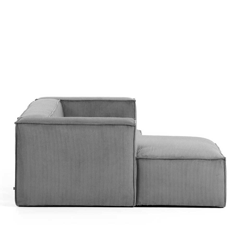 Modernes Breitcord Ecksofa in Grau - Hanyas