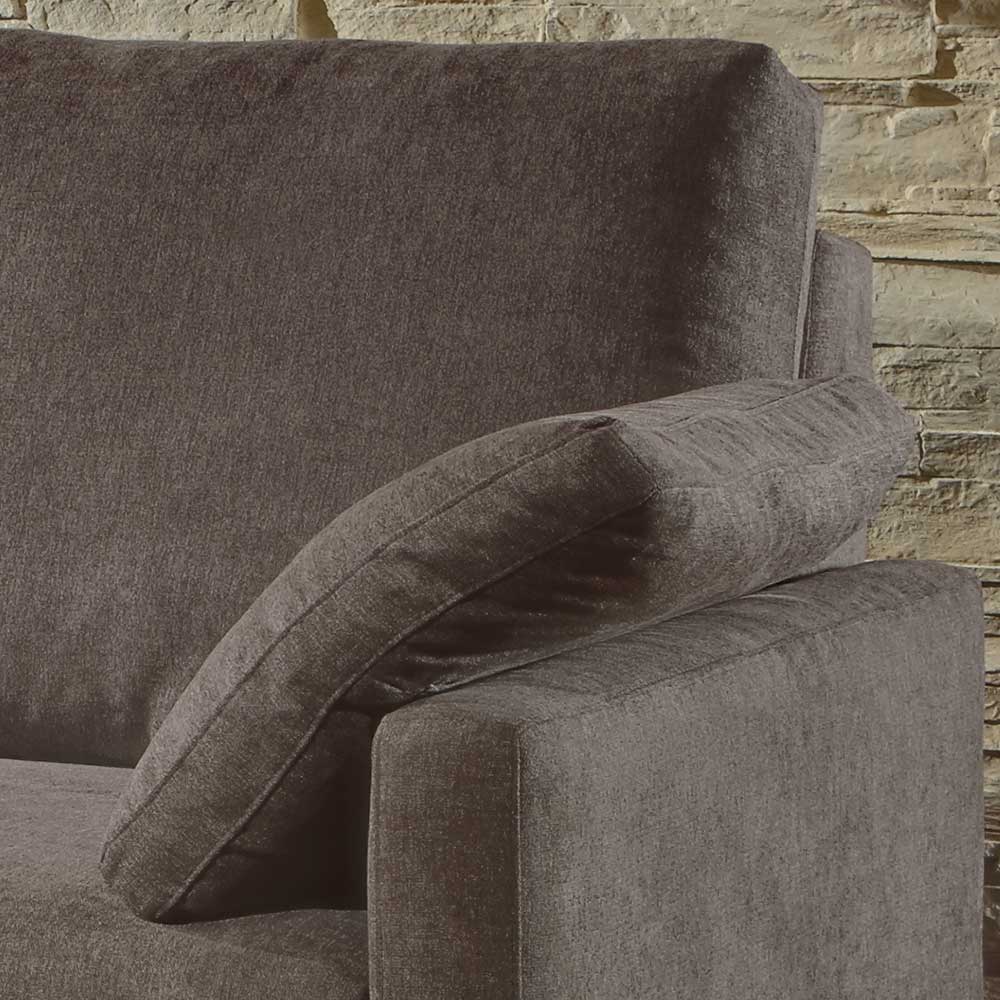 Klappsofa in Dunkelbraun Stoffbezug - Jovena