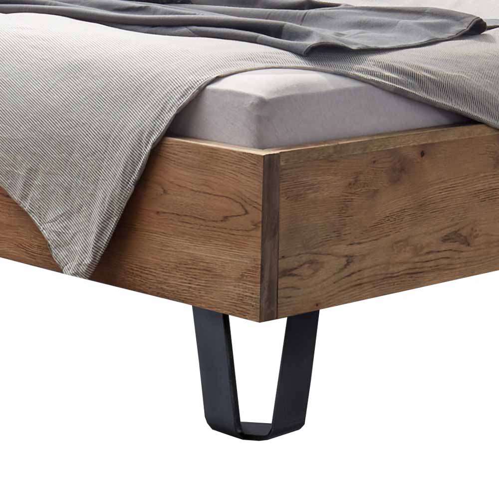 Loft Design Bett Earl mit Wildeiche massiv
