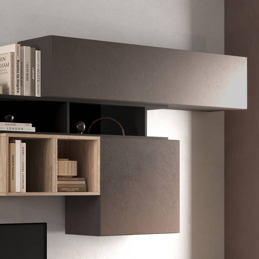 Wohnzimmer Wohnwand Kombination modern - Camlary (elfteilig)