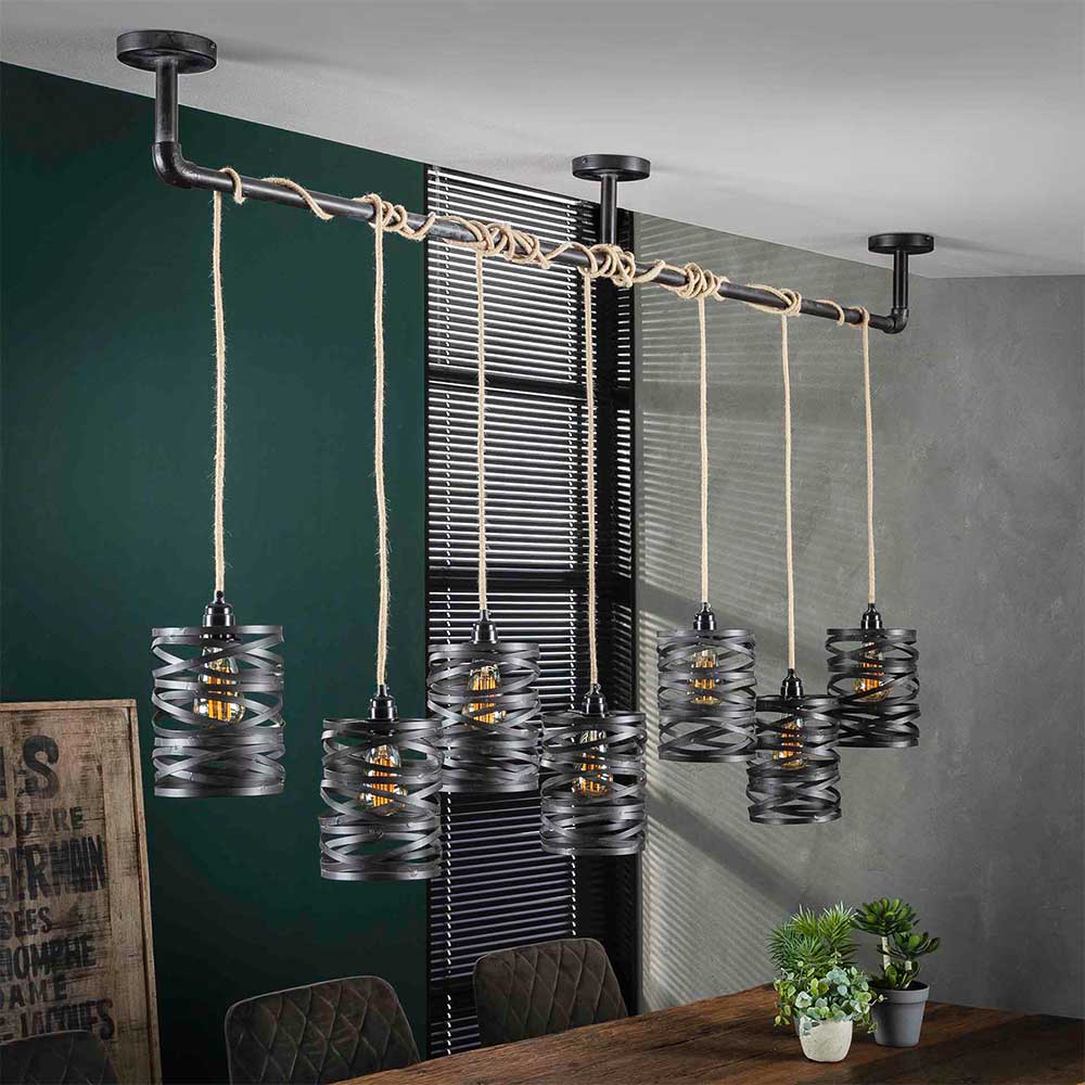 157x150x15 Industrial Hängelampe 7-flammig - Pyrko