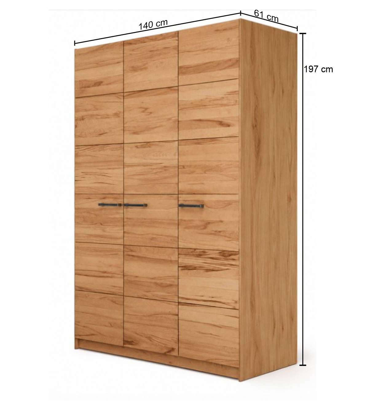 3-türiger Kleiderschrank aus Kernbuche - Forcina