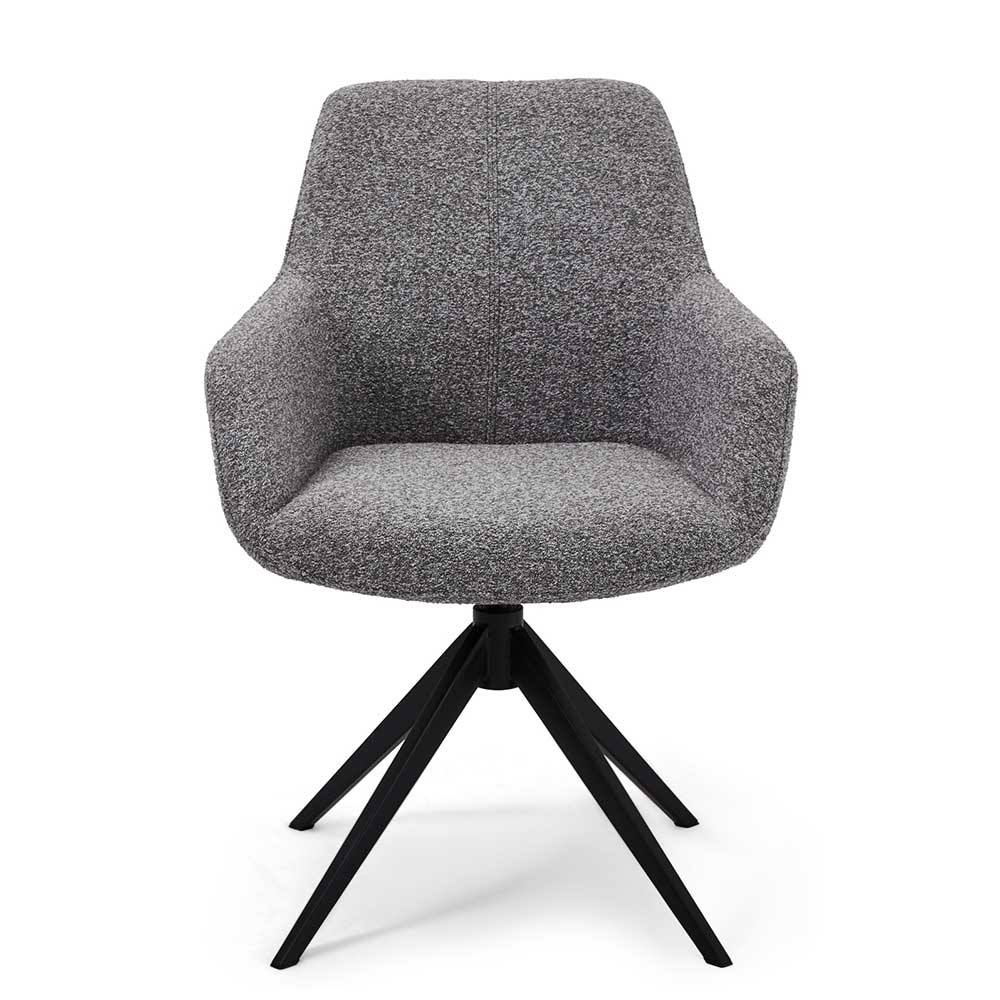Tischsessel in Grau Boucle - Valines (2er Set)