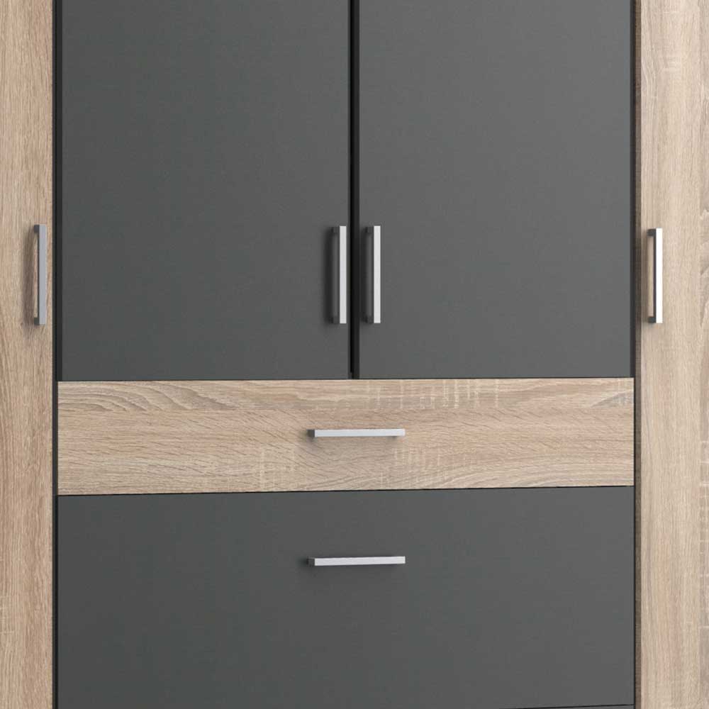 Kombi-Drehtürenschrank in Eiche Sägerau - Danah