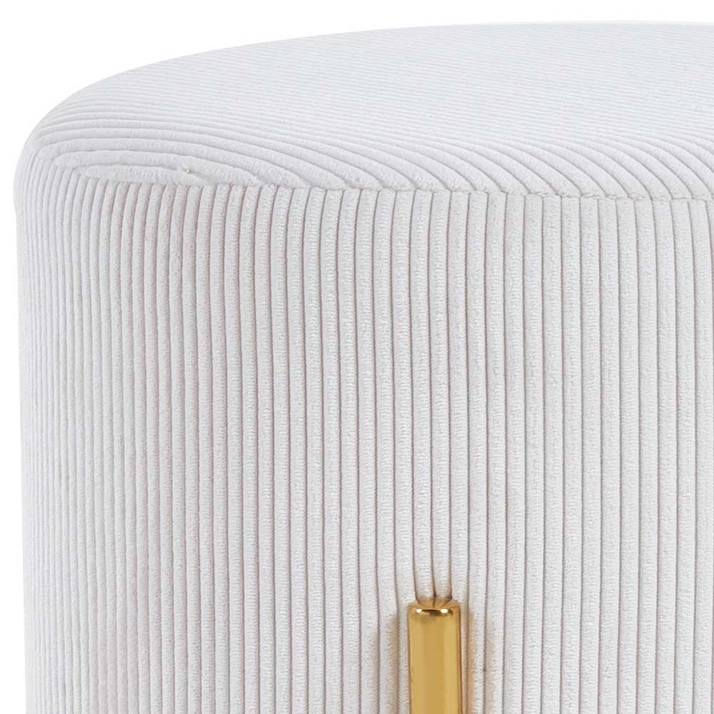 Beistellhocker in Beige Cord - Evonila