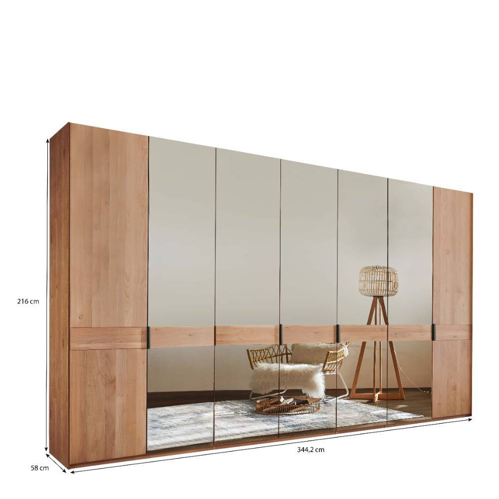 216 cm hoher Kleiderschrank mit sieben Türen - Murray
