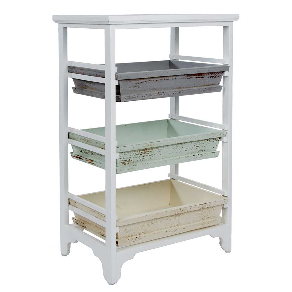 54x86x32 Designer Regal aus Kiefer im Shabby Chic - Caprera