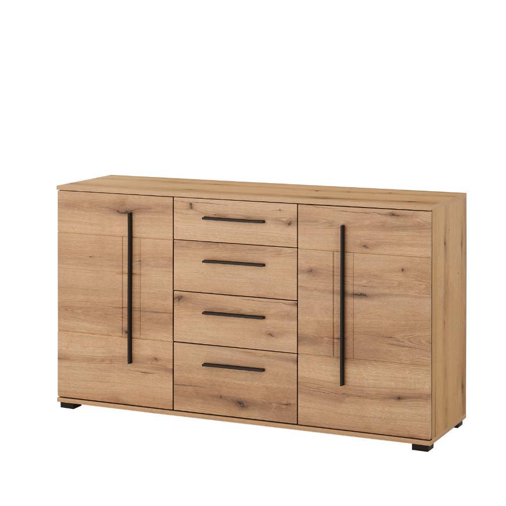 Wohnzimmer Anbauwand in Eiche - Brocus (dreiteilig)