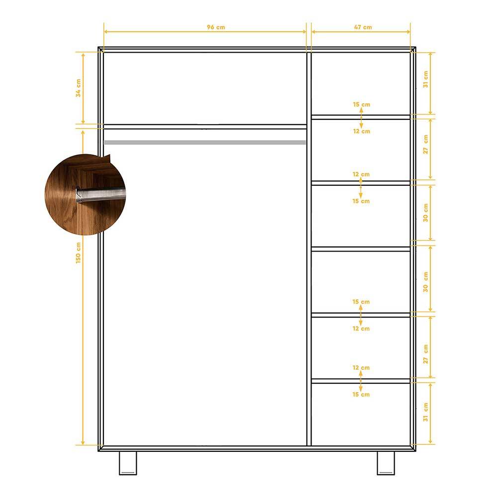 Schlafzimmer Kleiderschrank Manzey aus Wildeiche massiv geölt