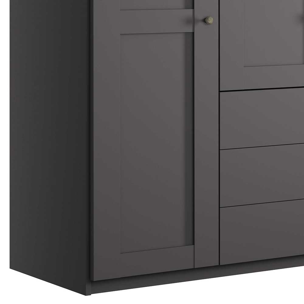 Kleiderschrank in Dunkelgrau 4-türig - Mataram
