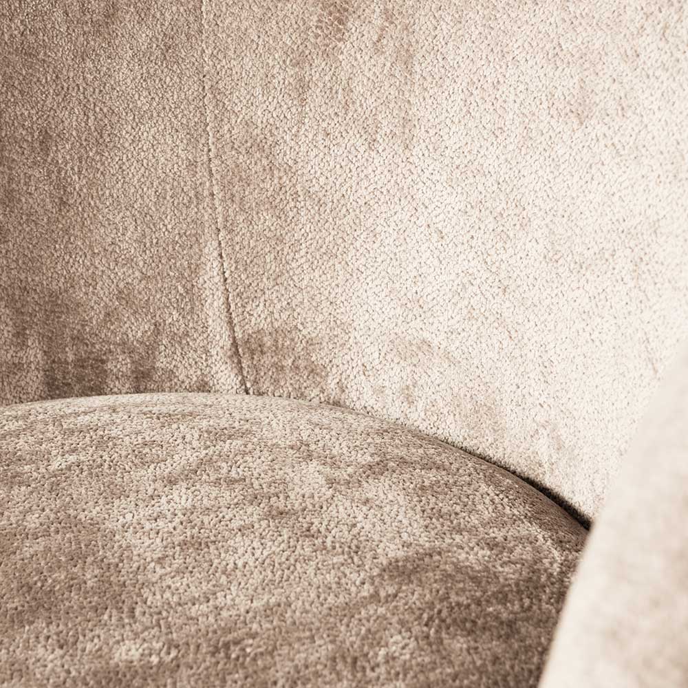 Gerundeter Chenille Wohnzimmersessel in Beige - Paryra