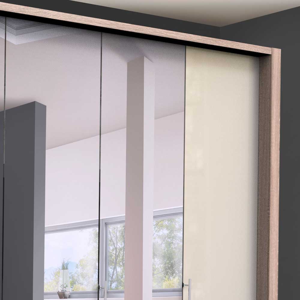 Falttüren-Kleiderschrank mit Spiegeln - Rativian