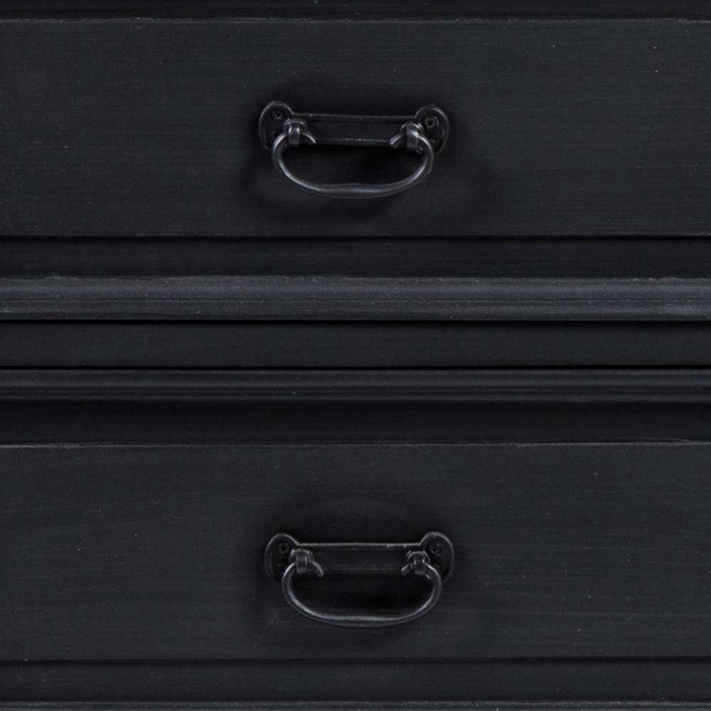 220x96x53 Vintage Design Anrichte in Schwarz - Niovan