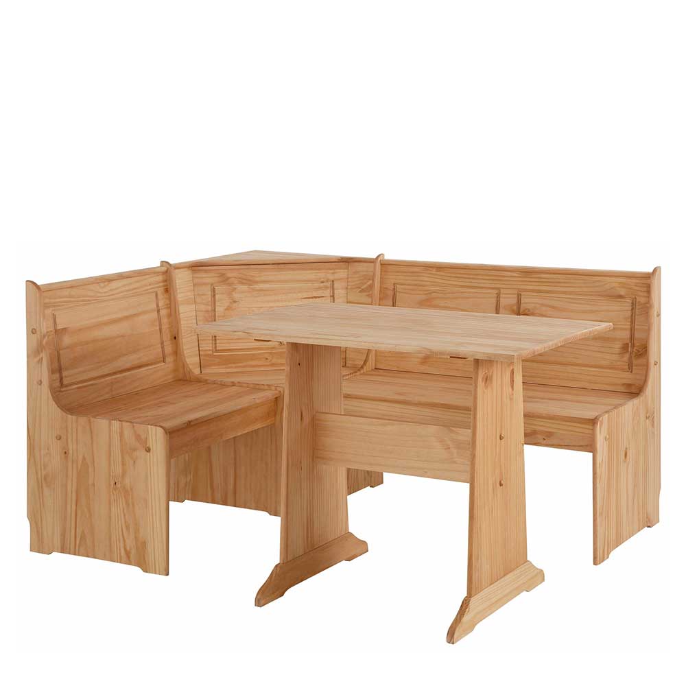168x87x127 Holz-Eckbank & Esstisch - Ynvinata (zweiteilig)