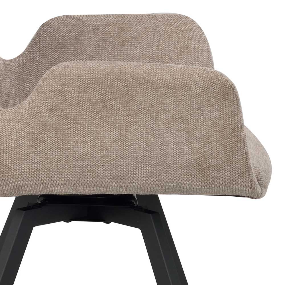 Skandi Stühle in Beige & Schwarz - Pacifigo (2er Set)