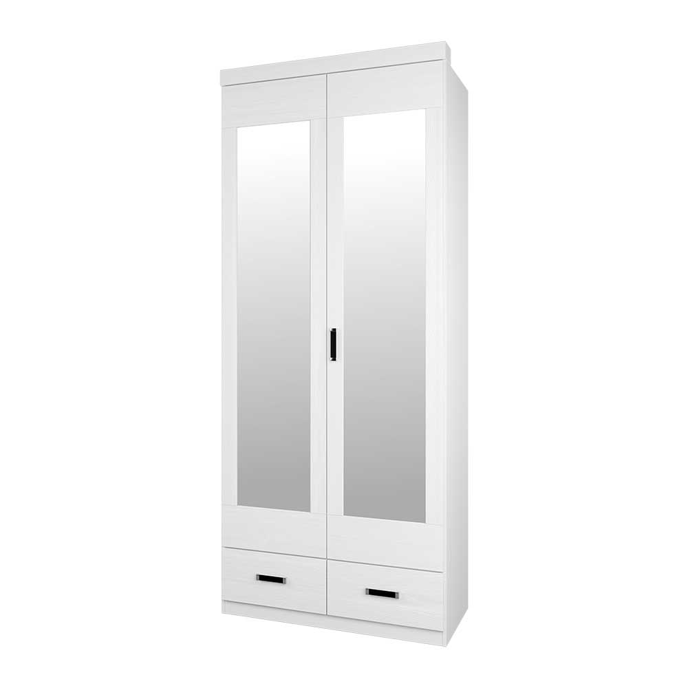 100x245x57 Spiegel Kleiderschrank in Weiß - Imtreba