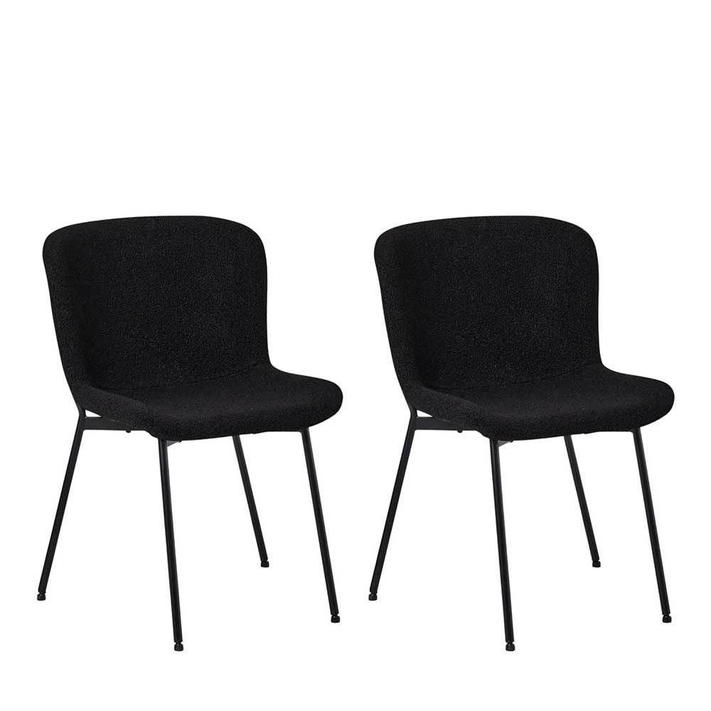Esszimmer Polsterstuhl in Schwarz - Caleena (2er Set)