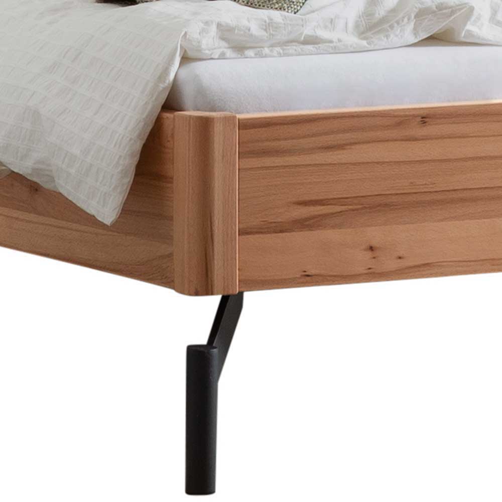 Designbett aus Wildbuche Natur & Kunstleder - Adreana
