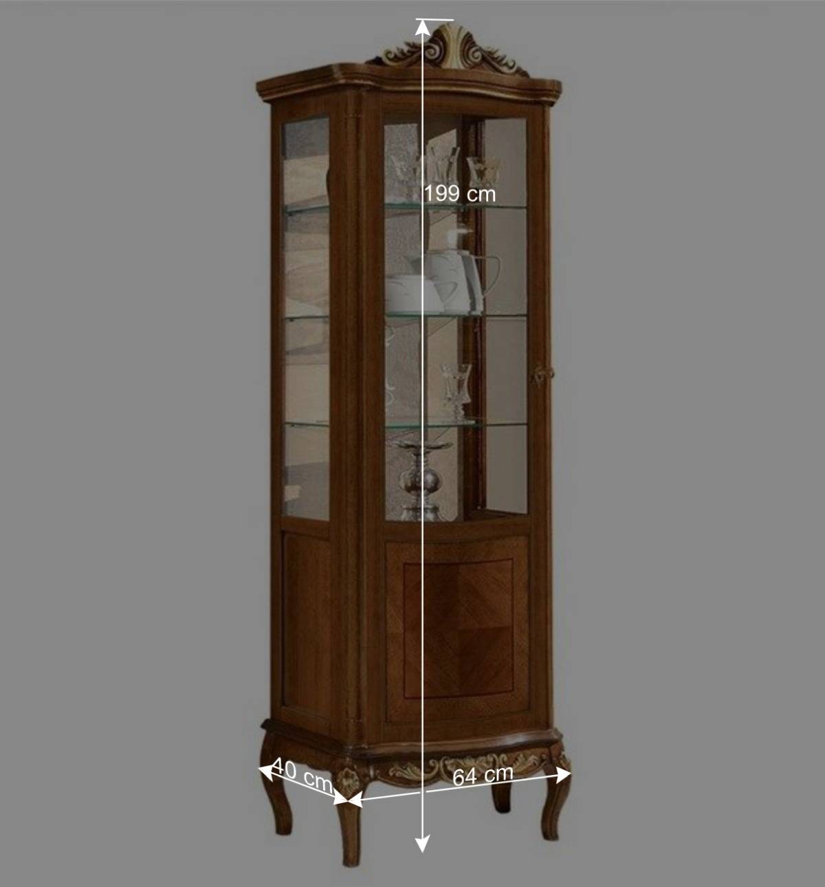 64x199x40 1-türige Vitrine im Italienischen Stil - Aciara