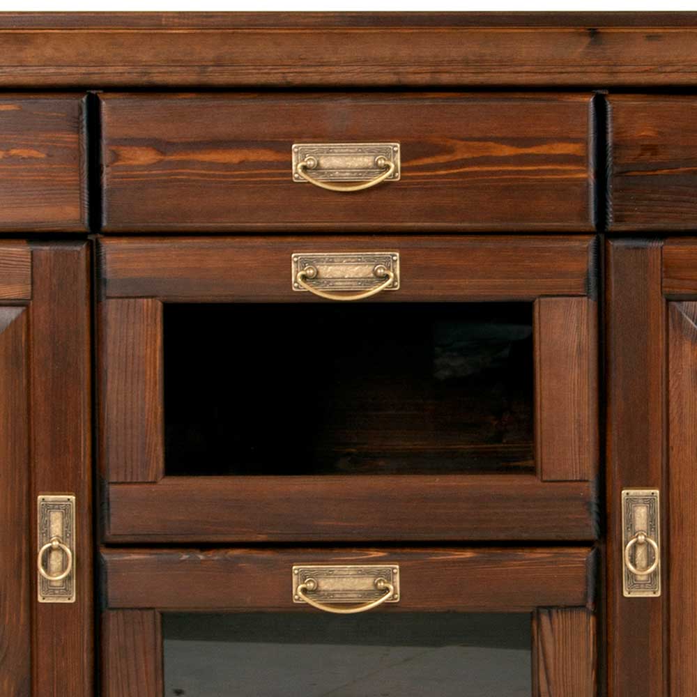 145x84x40 Kommode mit Glas im Kolonialstil - Jurcavs