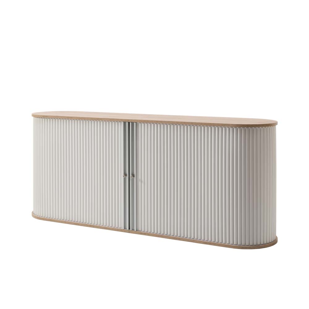 196cm Rollladen Sideboard in Weiß Eiche - Bassy