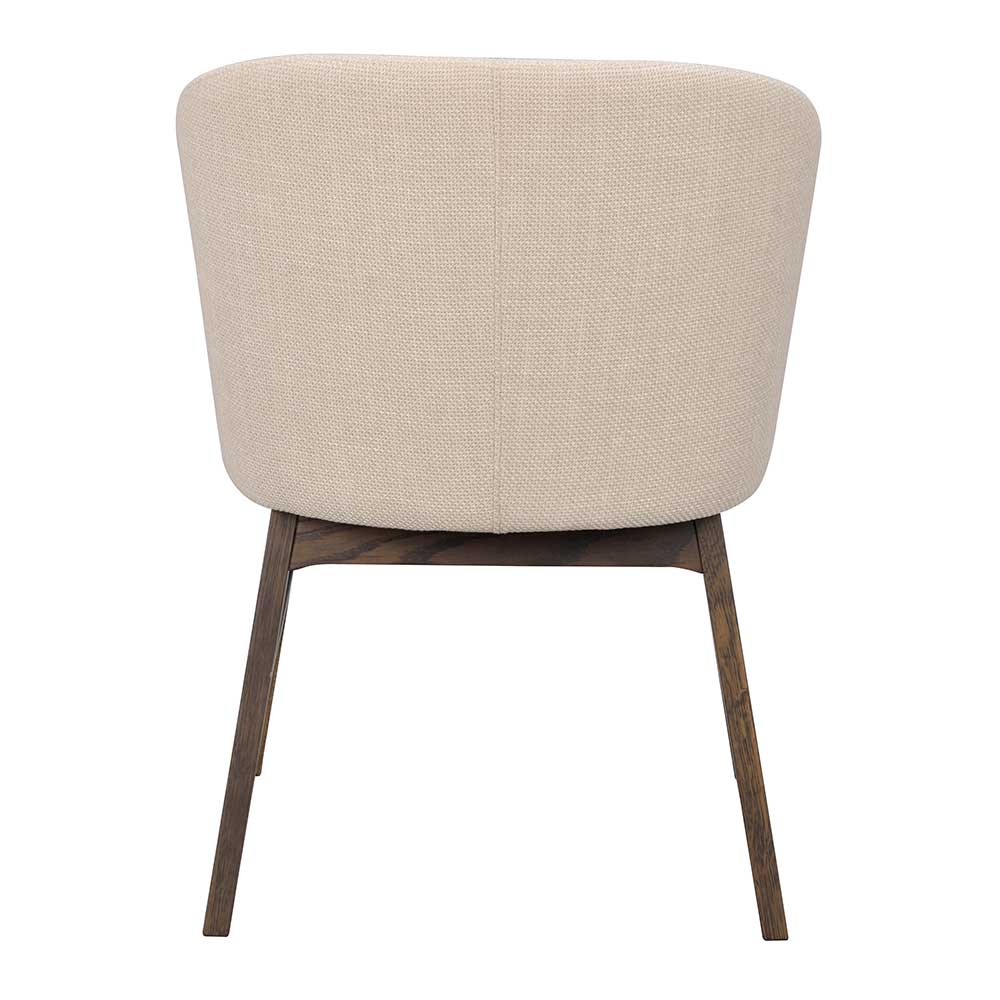 Gerundeter Polsterstuhl in Beige - Relivio (2er Set)