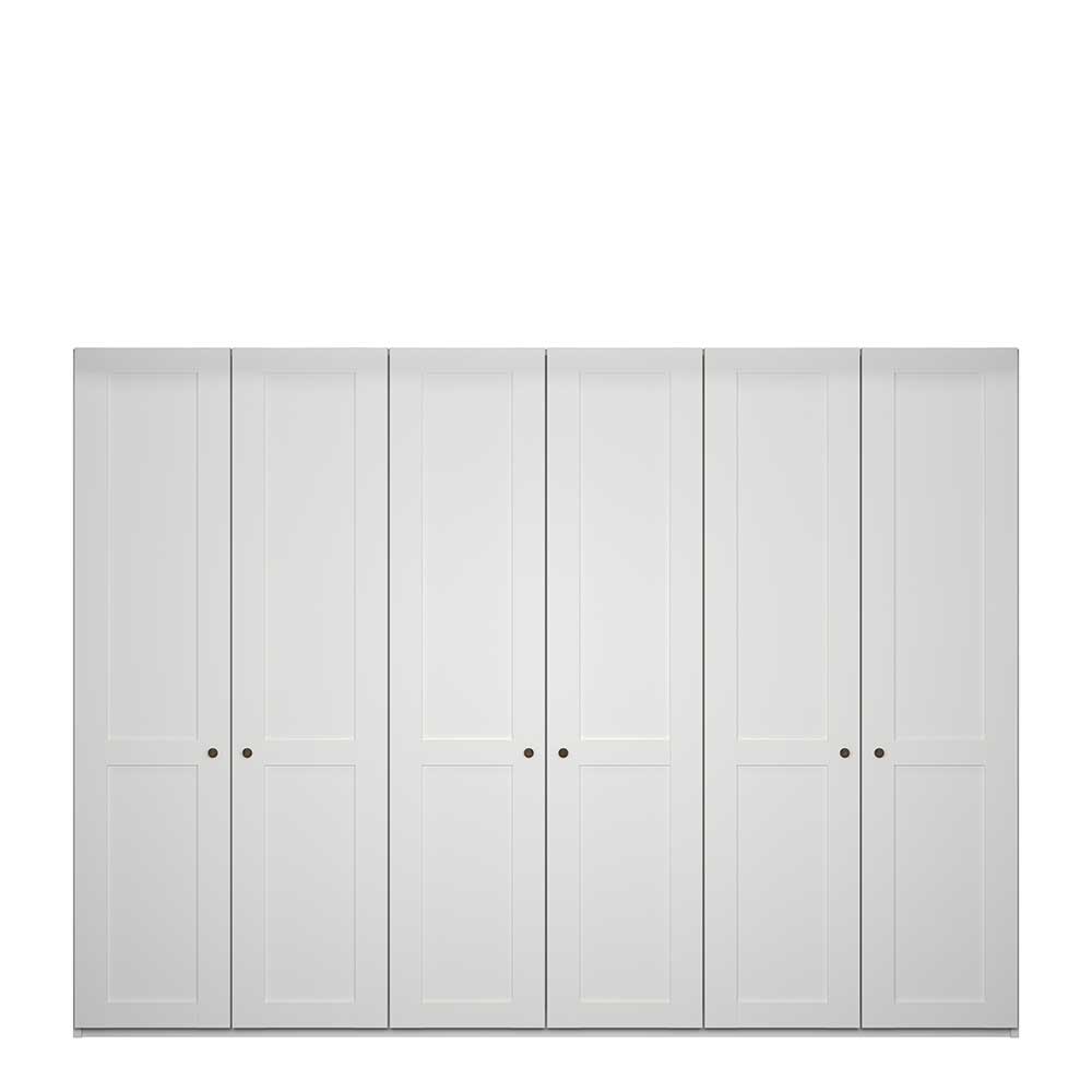 Breiter Kleiderschrank in Weiß 6-türig - Flinn