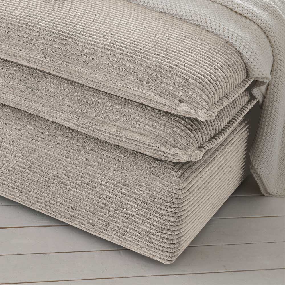 Breitcord Polsterhocker in Beige - Jony