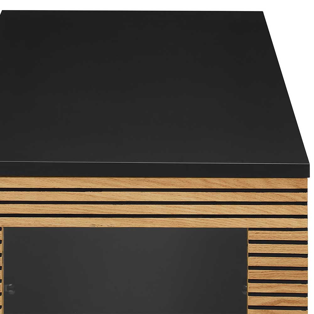 40x179x43 Vitrine in Eiche und Schwarz - Piassona