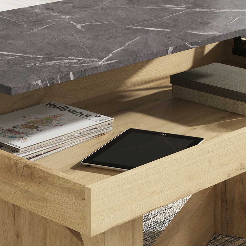 Praktischer Stauraum mit Platz für Magazine und Tablet im Wohnzimmer Couchtisch – Lennilia