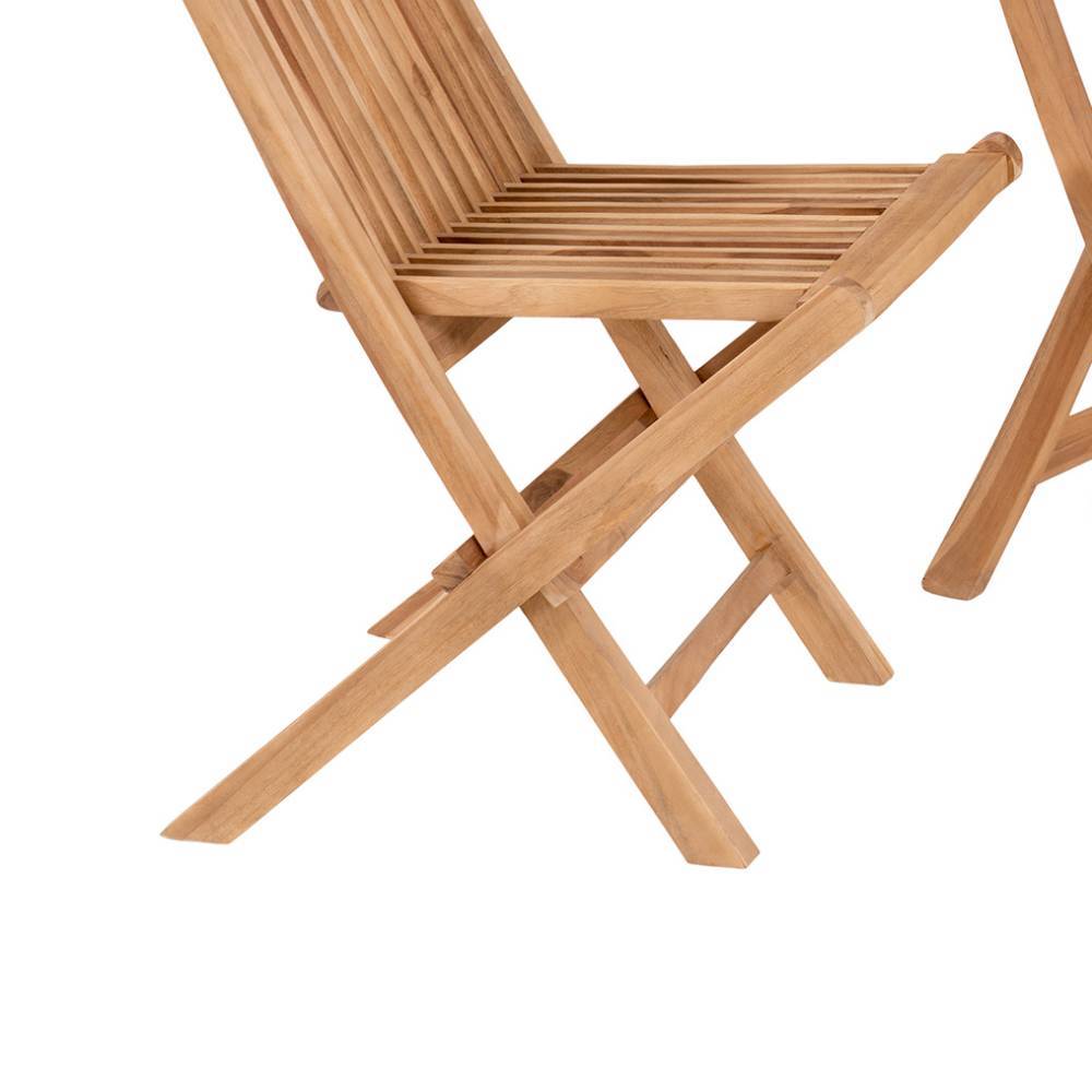 Balkon Tischgruppe aus Teak Massivholz - Senvelita (dreiteilig)