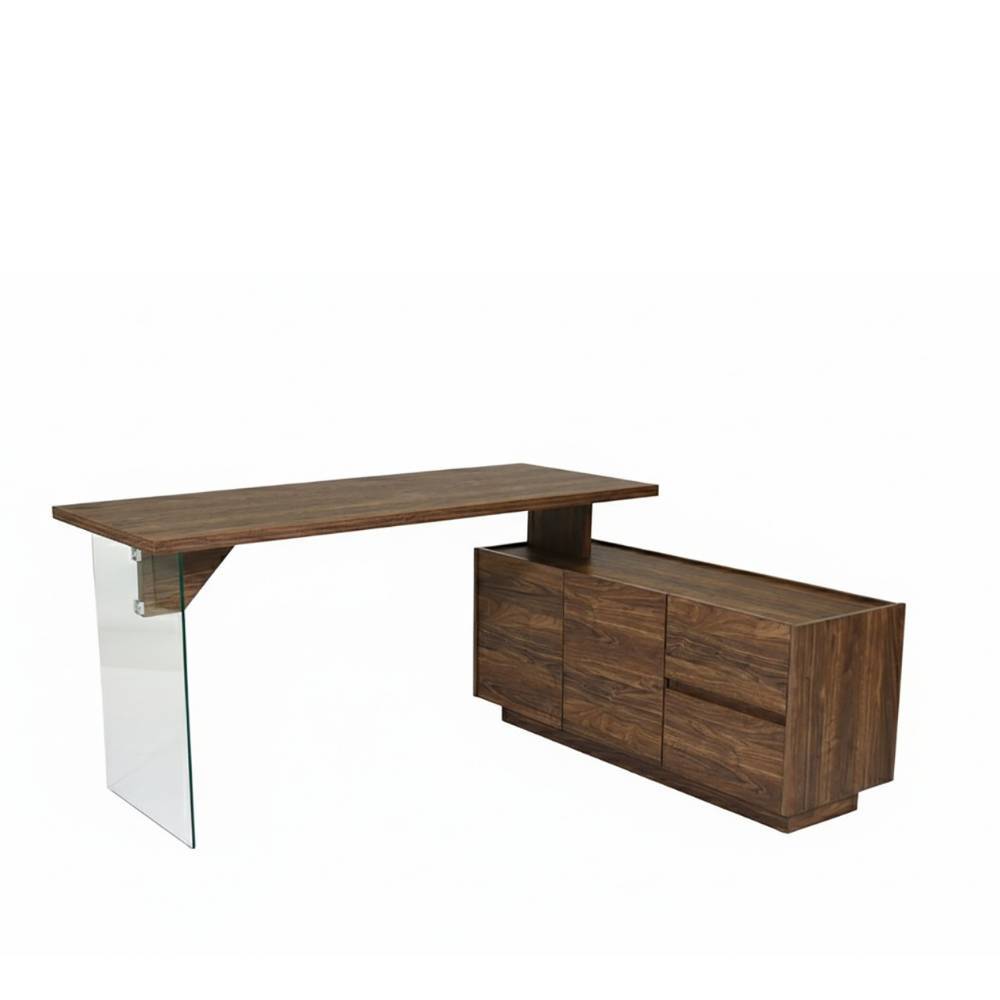 Design-Schreibtisch in Walnuss Holzoptik - Vallonda