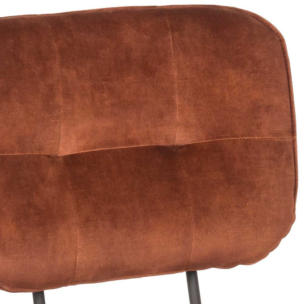 Velours Esszimmerstuhl in Rost Braun - Fridelia (2er Set)
